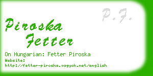 piroska fetter business card